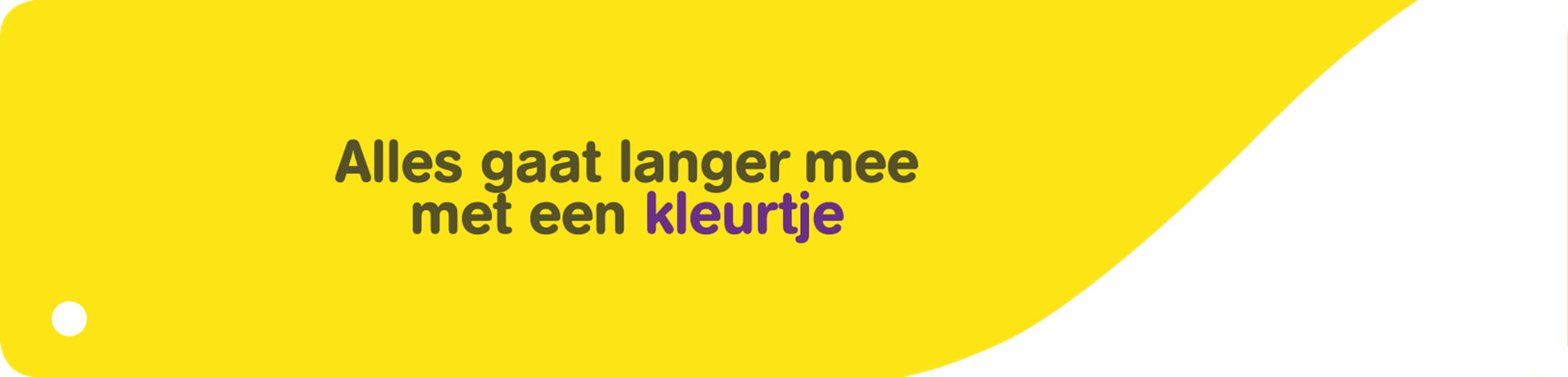 Foto van een werknemer met de tekst 'Alles gaat langer mee met een kleurtje' erbij