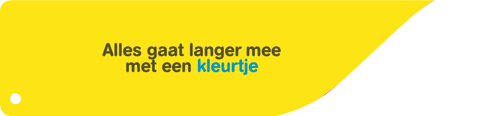 Foto van een werknemer met de tekst 'Alles gaat langer mee met een kleurtje' erbij